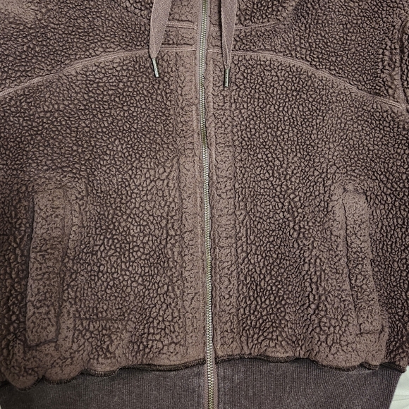 Lululemon Short Sweet and Sherpa Jacket Heathered Antique Bark Antique Bark Med - Picture 11 of 12